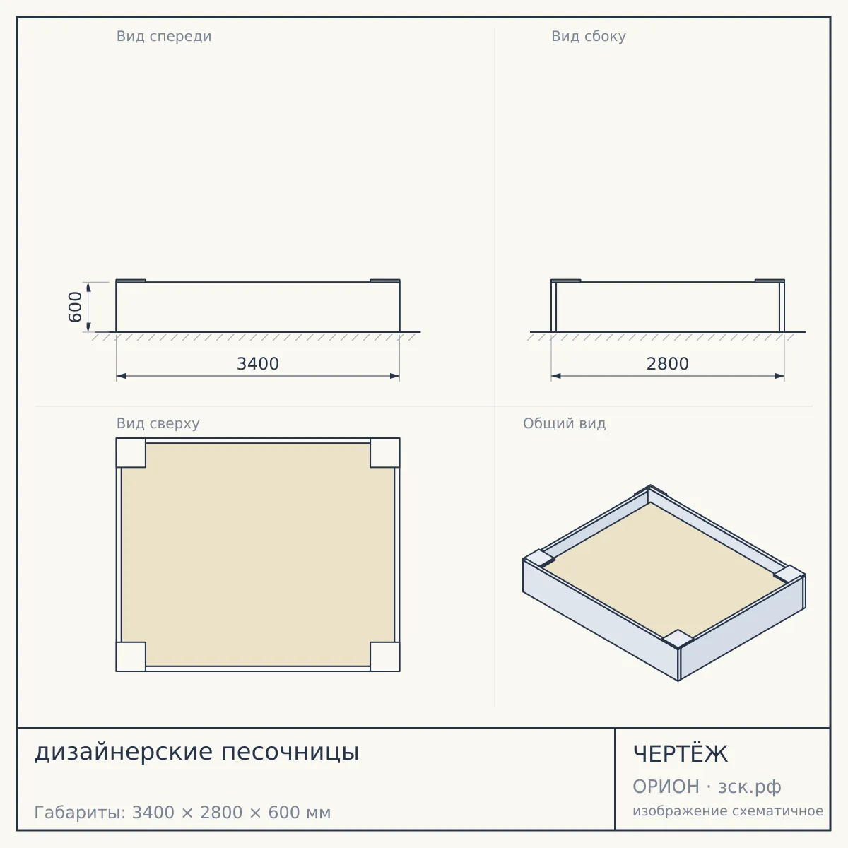дизайнерские песочницы — чертёж